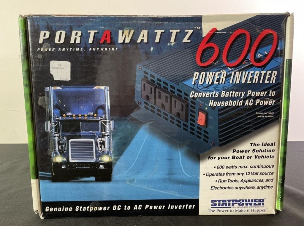 Portawattz 600 DC to AC Power Inverter- NIB