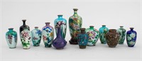 Collection of Cloisonne Enamel Miniature Vases, 14