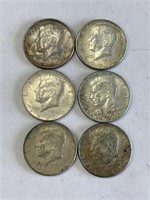 (5) 1967 JFK Half Dollars & (1) 1968 D JFK Half