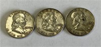 (2) 1960D Franklin Half Dollars & (1) 1958 D