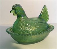GREEN CHICKEN ON A NEST CONTAINER