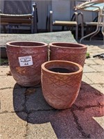 Trio of flower pots