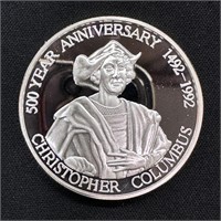 1 oz Fine Silver Round - Christopher Columbus