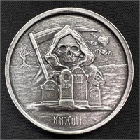 1 oz Fine Silver Round - Grim Reaper