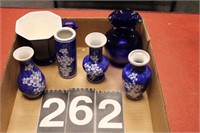 Flat of Blue Vases