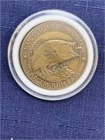 North American fishing club largemouth bass coin