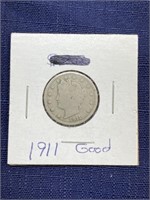 1911 liberty head V nickel coin