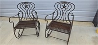 Pair of Star Metal Rocking Chairs (Need some Work)