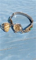 SILVER & AGATE RING & SILVER & TURQUOISE WATCH