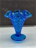 Fenton Cobalt Blue Hobnail Trumpet Vase