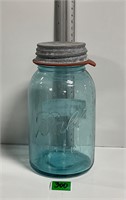 Vtg Aqua Ball Qt Jar