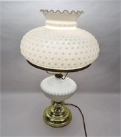 Milk Glass Lamp: 18 1/2" Tall