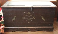 Antique Wooden Painted Blanket Trunk