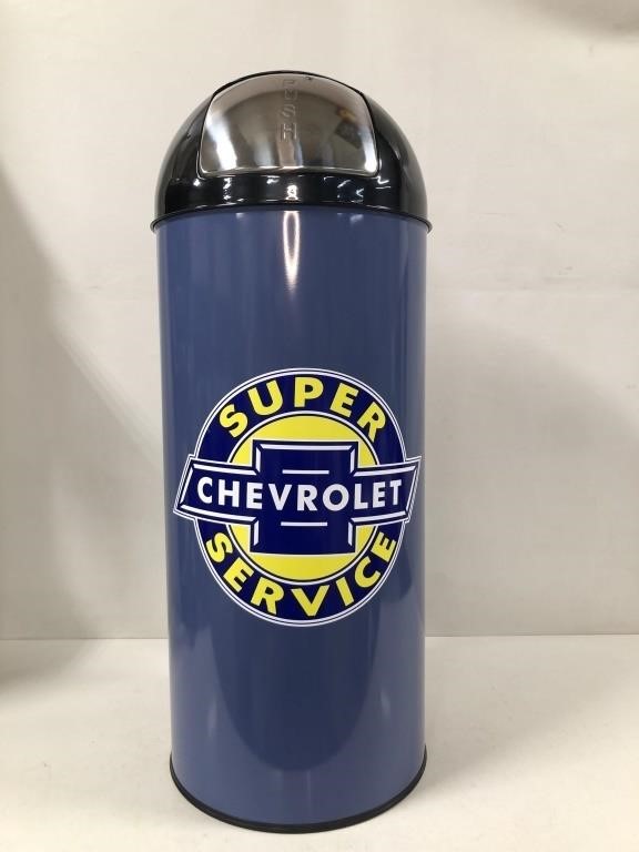 NEW IN BOX CHEVROLET METAL GARBAGE CAN