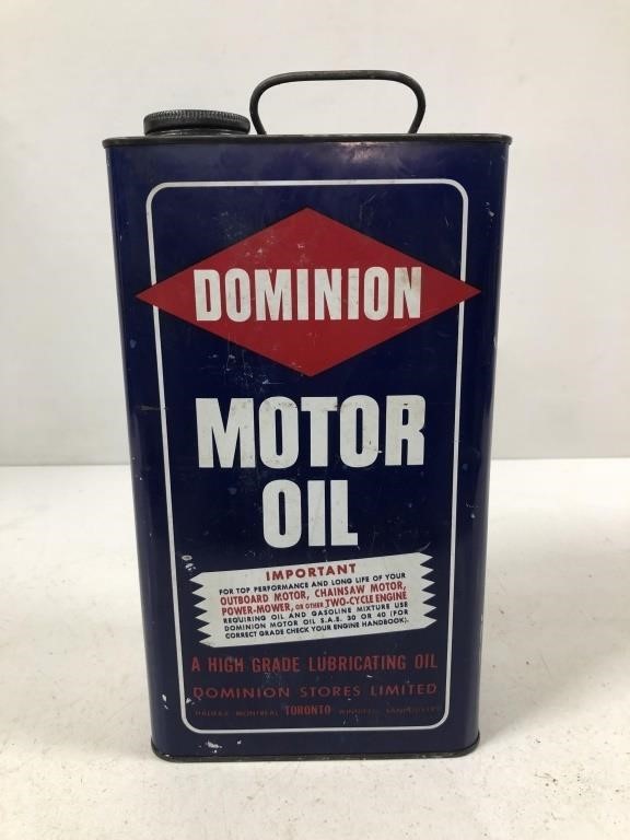 VINTAGE DOMINION MOTOR OIL CAN