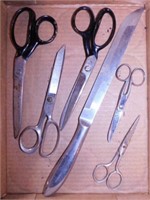 5 pairs of scissors - Stainless carving knife