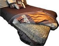 Leopard Patchwork Comforter Set