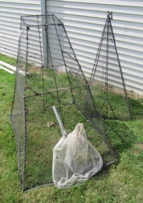 (2) Smelt nets. Largest measures 54" H x 48" W x