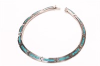 Mexican Sterling Silver and Turquoise Choker,