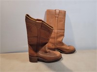NEW Tan Leather Boots Mens Size 8 Ladies Size9