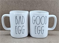 RAE DUNN Bad Egg & Good Egg Coffee Mugs