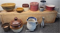 Mini stoneware bowls, glass jar, etc