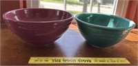 2 stoneware mixing bowls - great colors