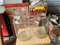 2 large glass jars - vintage