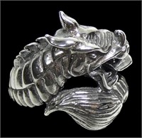 Sterling silver wrap design figural dragon