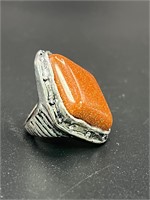 Orange stone costume ring size 5