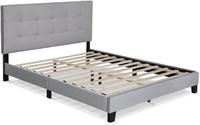 Furinno Laval Button Tufted Bed Frame  Queen