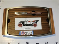 1914 Chevrolet vintage wood and stainless snack