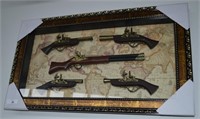 Framed Replica Gun Display  38" x 22"