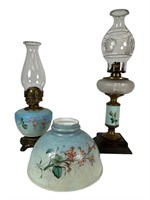 2 Antique Kerosene Lamps
