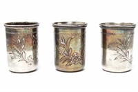 Judaica Russian Chased Silver Kiddush Cups 1896, 3