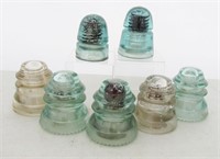 7 pcs Vintage Glass Hydeo Insulators