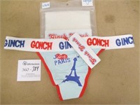 Ginch Gonch Printed Thong - I Love Paris - Size L