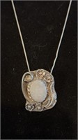.925 Necklace & Pendant w/Auth. Opal Center Stone