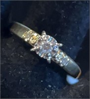 14k Gold & Diamond Ring, sz 5 1/4