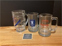 Lot of Clear Glass Beer Mugs
