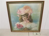 Old Framed Female Art Print - 24x24