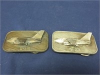 lOT OF 2 S-3A Airplane Belt Buckles