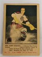 1951-52 Parkhurst NHL Pete Babando Card #51