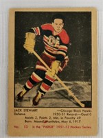1951-52 Parkhurst NHL Jack Stewart Card #53