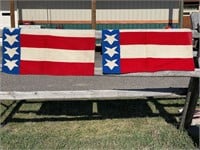 2 RED, WHITE & BLUE W/ STAR SADDLE PADS