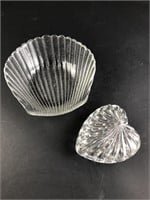 Heart & Shell Glass Candy Dishes
