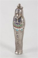Egyptian Revival Silver and Enamel Propelling