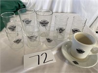 8Steak & Shake Glasses & Cup/Saucer