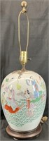 Antique Chinese Hand Painted Porcelain Lamp