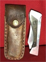 Sharp Knife in Leather Case